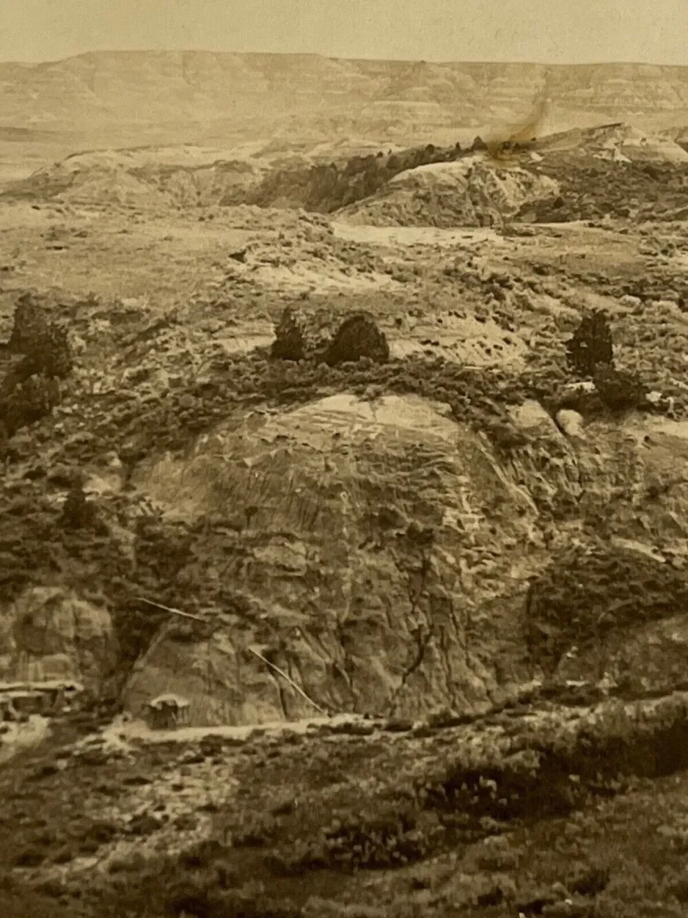 Vintage 1930 Ephemera RPPC Postcard Souvenir Badlands North Dakota Aerial View